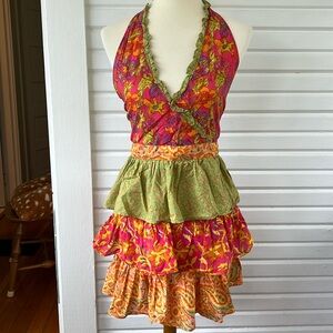 Colorful ruffly apron